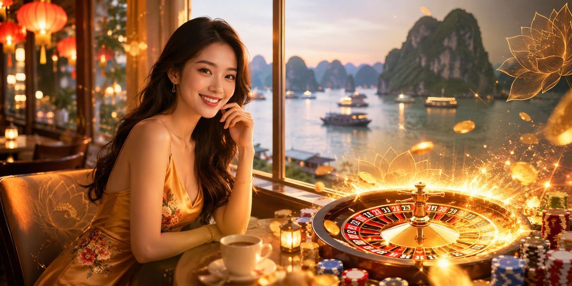 Khung cảnh vịnh Hạ Long với người chơi roulette casino trực tuyến tại Việt Nam