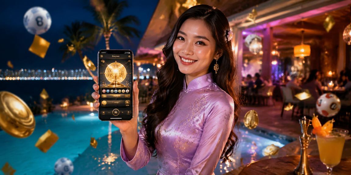Người mặc áo dài kiểm tra vé xổ số và khuyến mãi tại Nha Trang